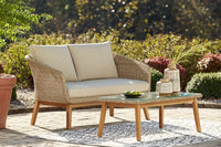 Crystal Cave Outdoor Loveseat with Table (Set of 2)