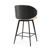 Camerota counter stool rear view showing black wooden back