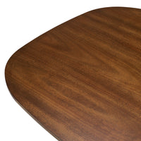 Close-up of the Glenmont dining table warm brown Okoume veneer tabletop