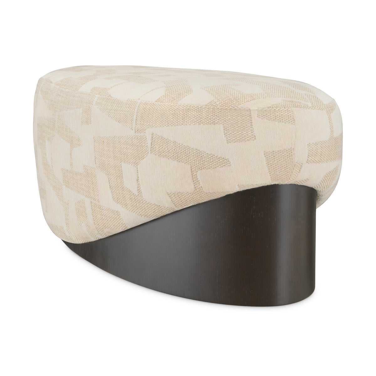 Raymond Bench in Brooklyn sand fabric, end view