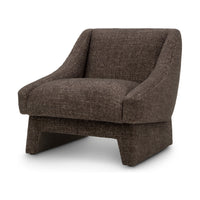 Eichholtz Valore lounge chair in Renato brown upholstery, three-quarter front view