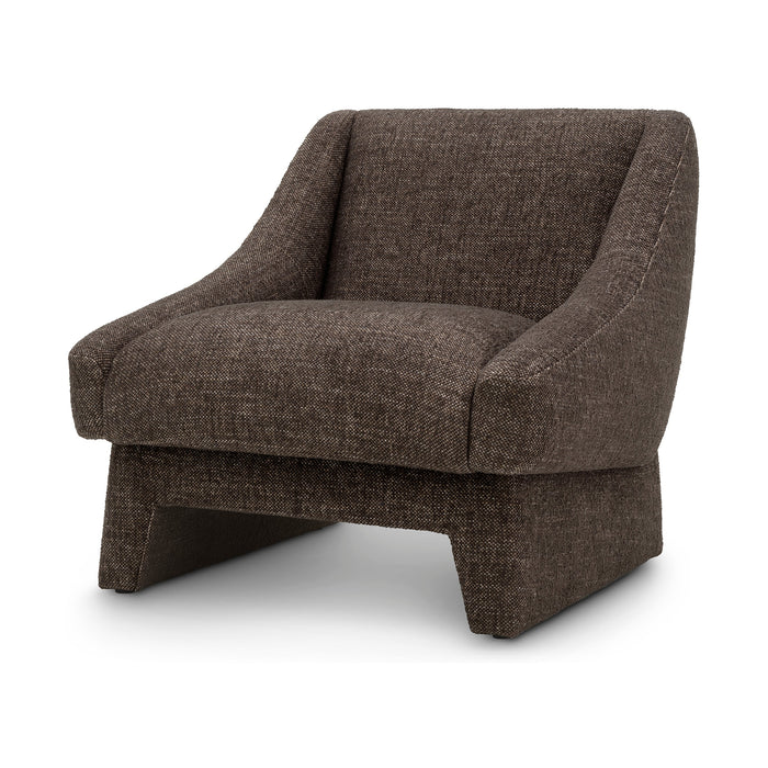 Eichholtz Valore lounge chair in Renato brown upholstery, three-quarter front view